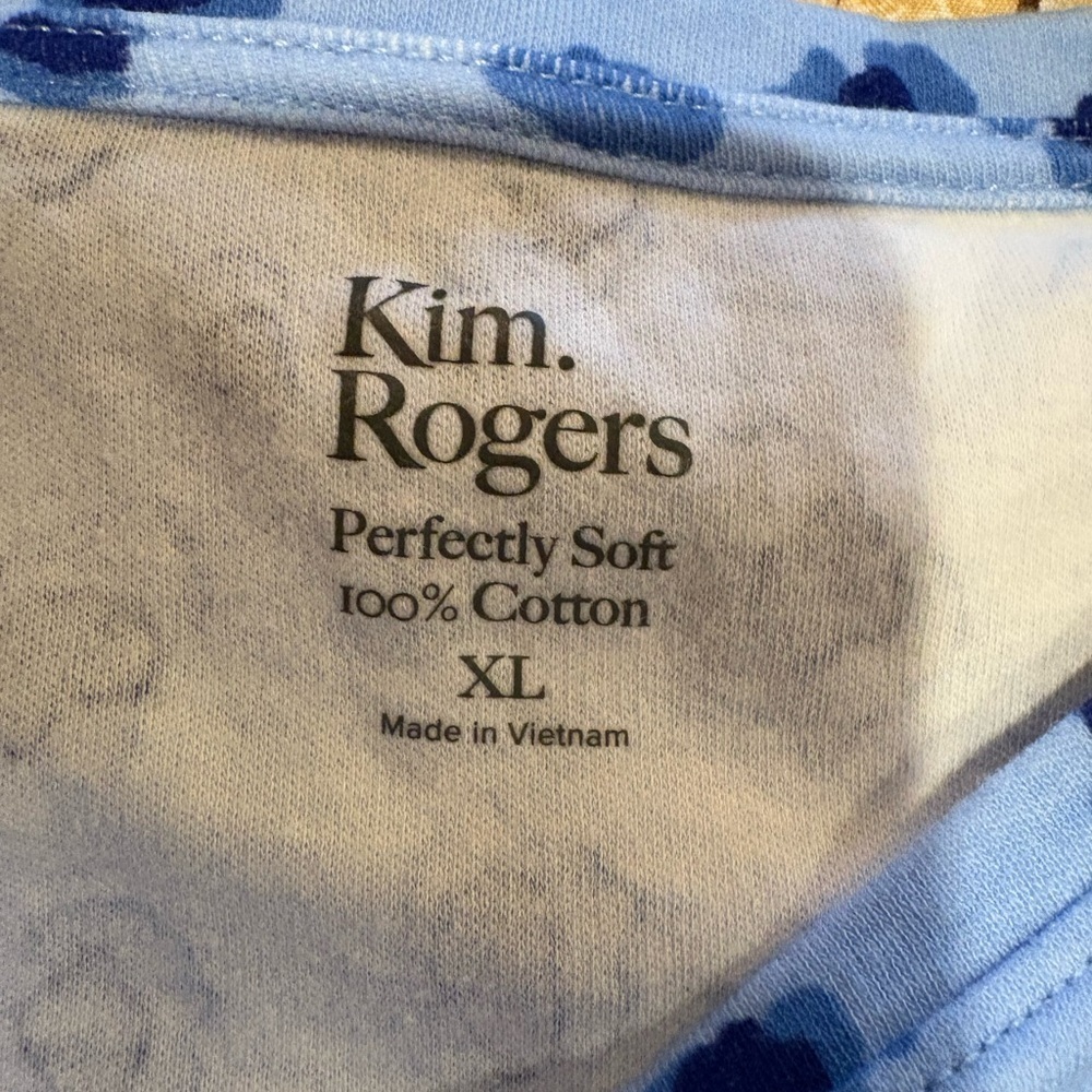 Kim Rogers Womens Blue Perfectly Soft Round Neck Pullover T-Shirt Size XLarge - Picture 4 of 8